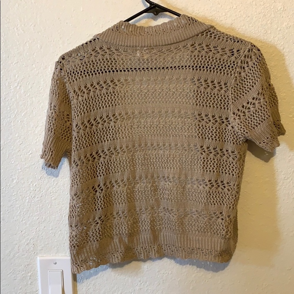 Tan cropped cardigan - Picture 3 of 3
